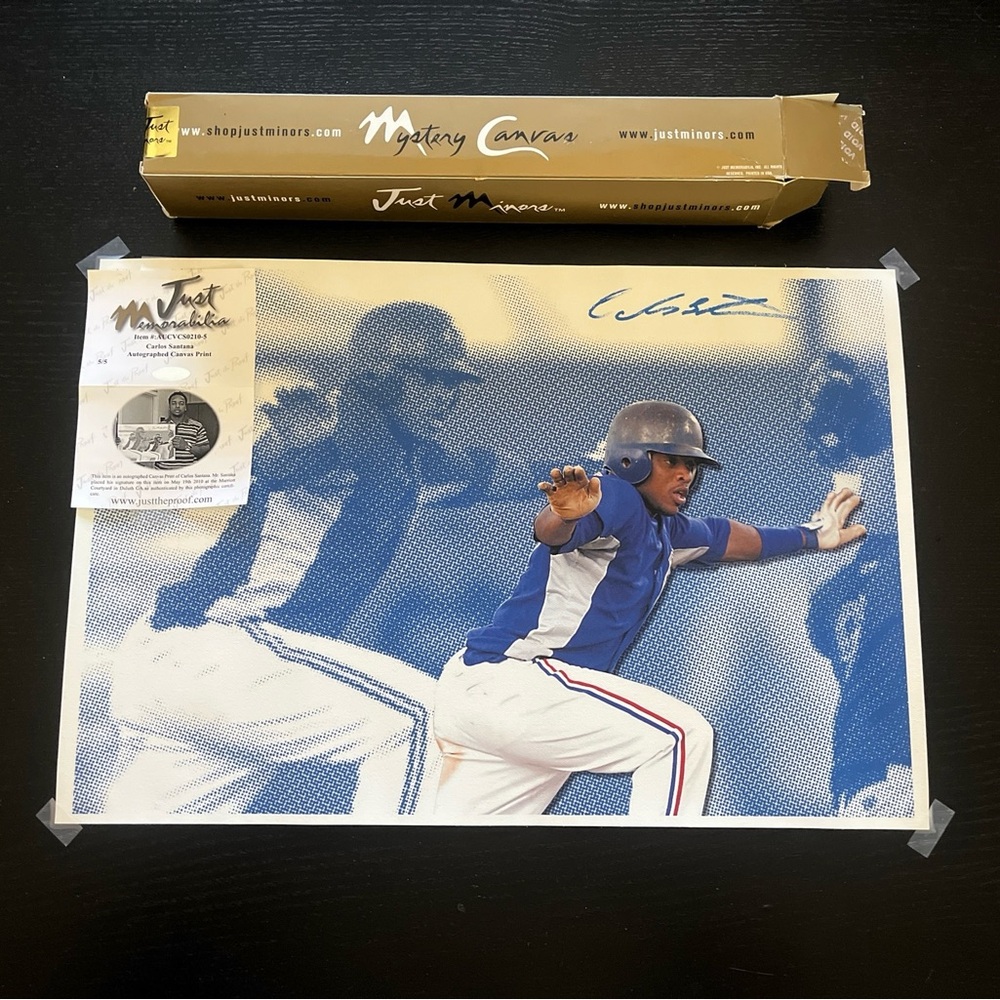 Just Minors Autographed Canvas CARLOS SANTANA Numbered /5 Beautiful Piece